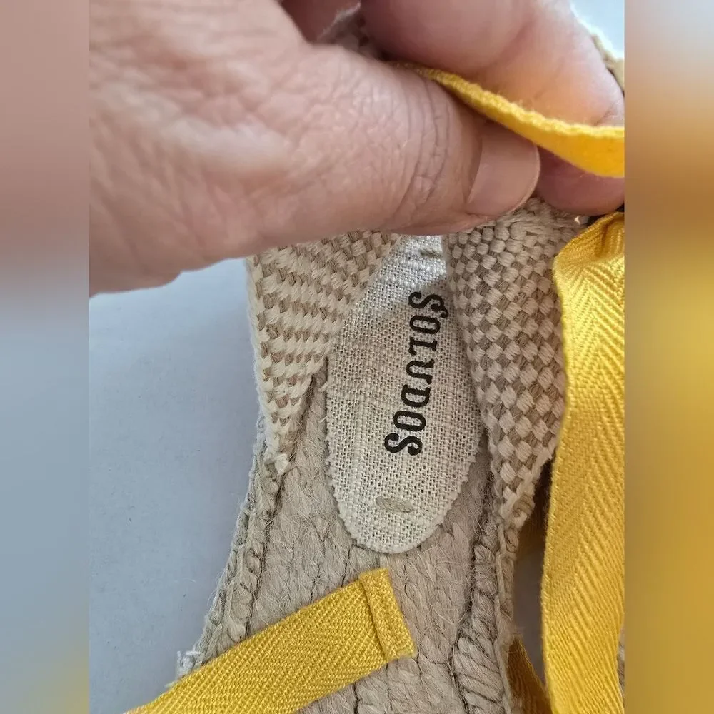Soludos® Lauren Espadrille Sandals in Marigold Gingham Check Size 6